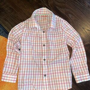Kids Plaid Shirt - Pink and White